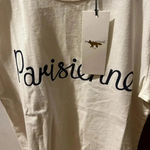 NWT MAISON KITSUNÉ PARISIENNE CLASSIC Short Sleeve TEE LATTE White Photo 3