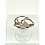 Vintage Mother of Pearl Inlay Sterling Silver Ring Size 7.5 Photo 1