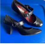 American Eagle Black Heel Mary Jane Pumps with Buckle Size 10 Wide Photo 0