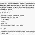 MSK Women 16W Polka Dot Chiffon Knee Length Dress Fit N Flare Black White Photo 12