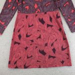 Boden Paisley Print Long Sleeve Cotton Dress Womens 4 Casual Purple Photo 5