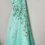 Rene Moiselle Bright Light Blue Halter Neck Prom Dress Size 10 Photo 2