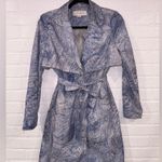 Badgley Mischka American Glamour Raincoat/Trenchcoat – Elegant Blue & Gray Photo 2