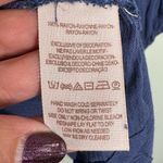 Free People Navy Babydoll Lace Inset Swing Tunic Boho Long Sleeve Dress Sz Small Photo 10