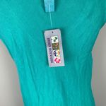 India Boutique Sleeveless Aqua Dress With Palm Tree Print L Swim Coverup Blue Size undefined Photo 3