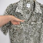 MISA Los Angeles  Blouse Size Small‎ Green Floral Sheer Ruffle Sleeve Button Top Photo 4