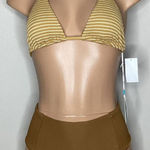 Anthropologie New. WET L.A. brown stripe bikini. Small. Retails $186 Photo 0