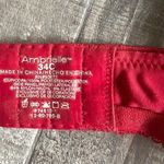 Ambrielle Floral Lace & Beaded Bra Red 34C Size undefined Photo 2
