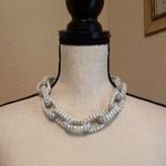 EXPRESS Signed  Chunky White Chain Costume Necklace Adjustable Length Photo 0