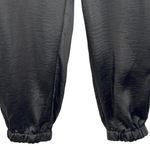 Charter Club  SZ 12 Ankle Jogger Pants Shiny Black Hi-Rise Pockets Elastic Waist Photo 2
