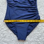 MiracleSuit Sanibel One Piece Swimsuit Sz 10 Navy Blue Side Ruched Faux Wrap Photo 11