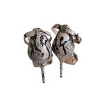 Lulus  White Black Snake Print Ankle Strap Sandals Heels Size 5.5 Photo 1