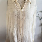 Avenue ‎ Sheer Button Up Blouse 100% Silk Lagenlook Elegant Romantic Top 18/20 Photo 0