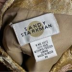 Sandy Starkman Silk Brocade Beaded Ruffle Lace Jacket M | Fairycore Regencycore Gold Size M Photo 8