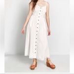 Modcloth Quite Clearly Charismatic white Swiss dot button front midi dress 12 Photo 1