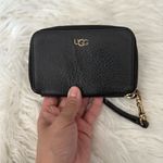 UGG  Black Leather Wristlet with Gold Accents Photo 3
