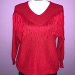 Crazy Train Red Fringe Sweater Photo 3