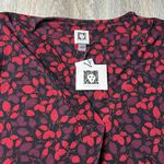 Anne Klein Red and Black Patterned Top Size XL Photo 7
