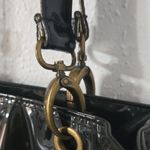 Harrods Glossy Black and Gold Shoulder Bag Photo 5