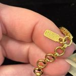 Monet Runway Vintage High Gleam Modernist Gold Pendant Necklace Photo 2