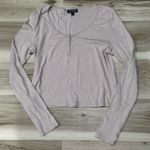 Topshop Light Pink Cropped Button Up Long Sleeve Top Women’s 12 Photo 0