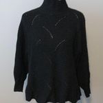 Wonderly  Oversize Knit Black Mock Neck Sweater Sz M Photo 0