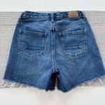 American Eagle Medium Blue Denim Cutoff Raw Hem Mom Short Size 2 Photo 1