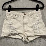BDG Women's 26 Cream Essential High Rise Cutoff Distressed Jean Shorts Summer Photo 0