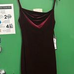 Jump Apparel Embellished Cowl Neck Velvet Dress in Wine Photo 2