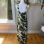 New York & Company Teal White Lime Tropical Print Stretch Maxi Dress Size XS Yellow Photo 5
