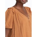 Johnny Was NWT Archer Flare Short Sleeve V-Neck Orange Margo Blouse Sz XS Photo 5