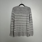 Current/Elliott Lightweight Gray Silver Metallic Stripe Sweater Crewneck Sz 1 Photo 5