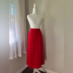 Vintage ‘90s Sag Harbor Petite Red Side Button Midi Skirt Size 10P Photo 4