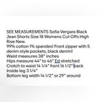 Sofia Vergara Womens Black Jean Shorts Size 18 Womens Cut Offs High Rise New Photo 5