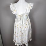 For Love & Lemons Leanne Mini Dress White Floral Embroidered Size Small Photo 3