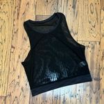 Zyia  Women's Calm Luxe High Neck Black Mesh Polka Dot Tank Size Medium Photo 1