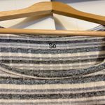 SO  Cropped Top XXL Xtra Xtra Large Long Sleeve Striped Gray Blue White Rib Rayon Photo 1