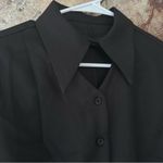 Commense Metal Button Cutout Polo Shirt size large Black Photo 3