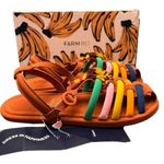 Farm Rio NWT Caramel Tassel Beaded Rainbow Tube Strap Sandal Size 11 Photo 2