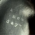 A New Day  Black Leather Stretch Block Heel Boots Size 8.5 Photo 6