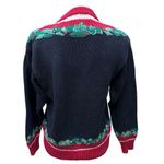 Orvis Vintage Women's  Cotton Christmas Cardigan Sweater Size M Holly Leaf Border Photo 7