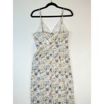 En Saison Women Dress Beige Allover Floral V Neck Ruched Maxi Boho Size Small White Photo 5