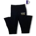 Schitt’s Creek NWT Official Black Flared Knit Yoga Pants Elastic Waist New XS Photo 1