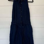 Banana Republic  Women’s 8 Button Down Denim Camp Romper Linen Blend Sleeveless Photo 0