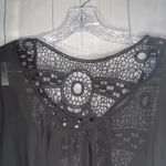 L'af' & Faire sheer and lace batwing shirt Black Photo 6