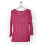 American Vintage Vintage Cheryl Nash Woodridge Y2K Neon Pink Crotchet Long Sleeve Top L Photo 4