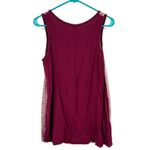 Eddie Bauer Size Medium Mixed Media Tank Top Shirt Blouse Heathered Red Purple Photo 1