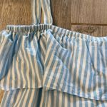 J.Crew Blue and White Striped Off the Shoulder Top Photo 3