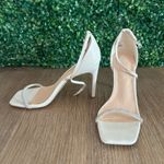 Journee Collection Zoya Heels Womens 9 Off White Square Toe Rhinestone Strap NEW Photo 4