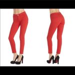 J Brand  Bright Red Skinny Leg Ankle Jeans Photo 2
